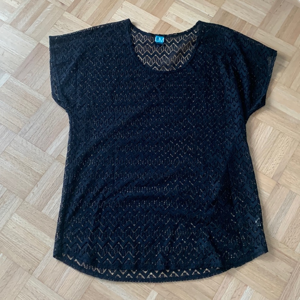Black lace beach coverup - Picture 1 of 5